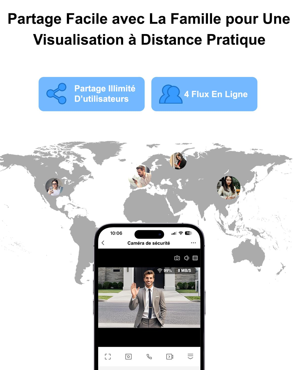2K Visiophone Connecté Interphone Vidéo 2 Fils, Écran Tactile Couleur 7" | Déverrouillage à Distance, Détection AI, Audio Bidirectionnel, Vision Nocturne, Badges IC, Carte SD 64G Intégrée