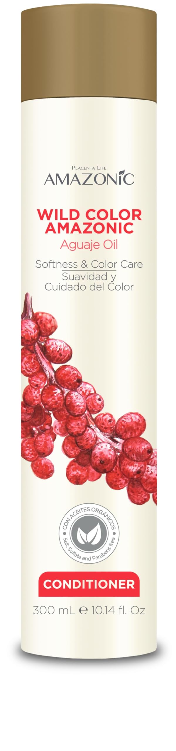 PLACENTA LIDE AMAZONIC WILD COLOR Conditioner with Aguaje Oil - For Color Treated Hairs - Softness and Color Care. ( 300 ml/10.14 fl.oz)