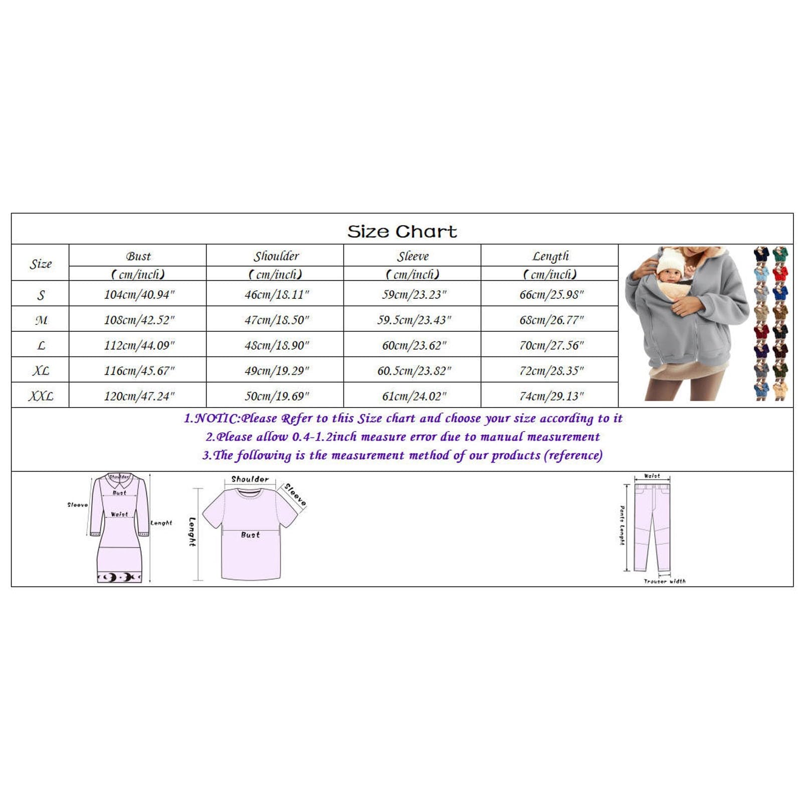 Hanraz Giacca premaman invernale con inserto per neonato, calda e morbida, giacca 2 in 1, in tinta unita, elegante cappotto premaman per donne incinte