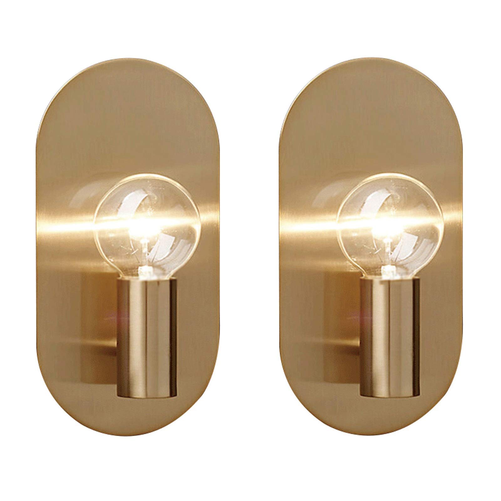 YNIYUJKL Wall Lamp, Wall Lamp Simple Copper Wall Lamp Modern Creative Living Room Aisle Wall-Mounted Wall Light Holder 10.2" H Bedroom Bedside Decorative Wall Lamp Wall Moun,Silvera-2PACK