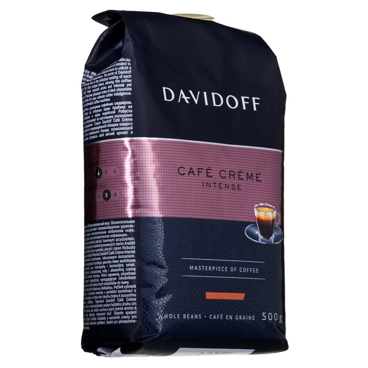 Davidoff Cafe Creme Intense 500 g | Arabika und Robusta | intensiver Geschmack | aromatisch | leicht sauer | sehr dunkel | stark geröstet | aromatisch | schoko-Note |