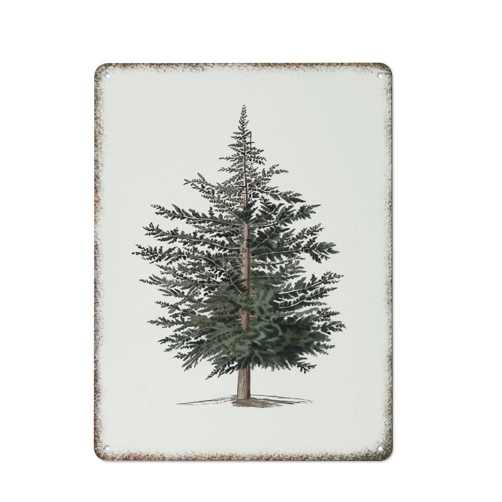 Rustic Vintage Christmas Tree Farmhouse Retro Metal Humor Wall Plaque 8x12 inch