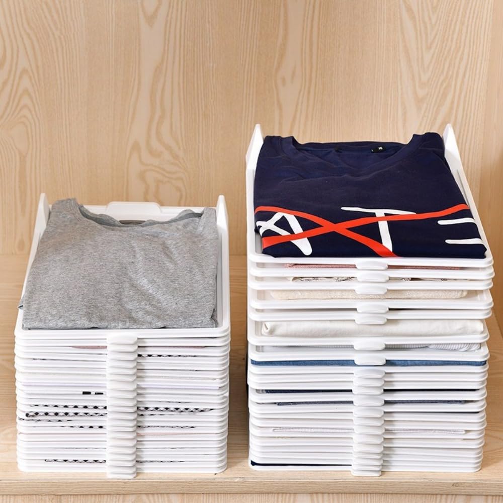 Rocky Green Organizador de ropa plegable, 3 tamaños (mediano, grande, XL) | Herramienta de almacenamiento que ahorra espacio para camisetas, pantalones, suéteres, diseño fácil de plegar y apilar con