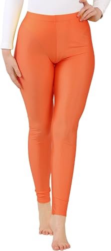 Loxdonz Women's Shiny Leggings Neon Leggings Stretch Disco Pants Tights, Medium,