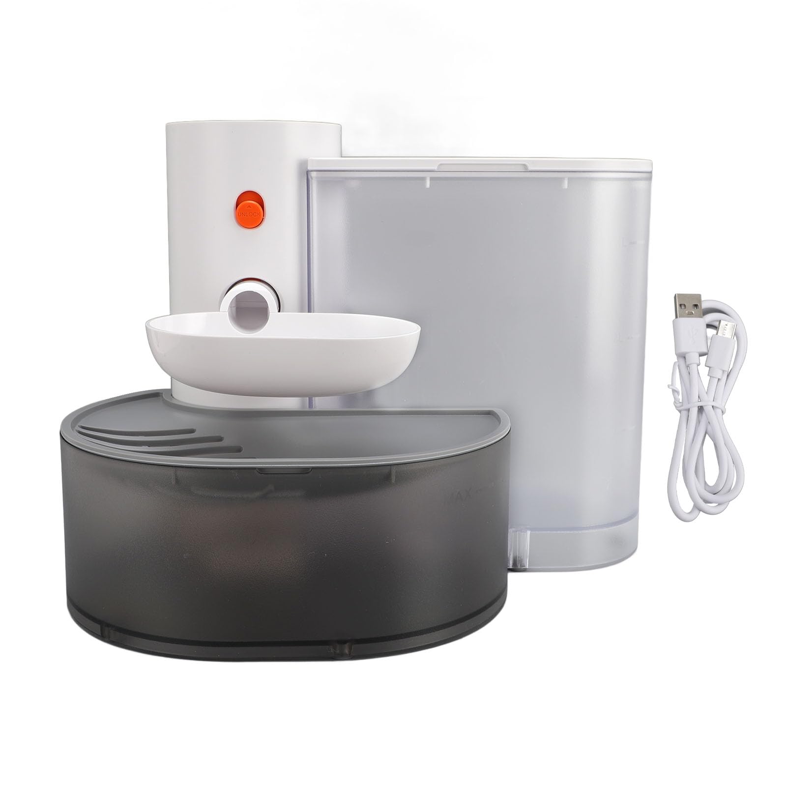 KIMISS Dispensador de Agua de Gato Inteligente 3L Fuente Automática de Agua de Mascotas con Batería Recargable de Iones de Litio-tazón de de Mascotas Auto-reclutamiento para Gatos y Perros