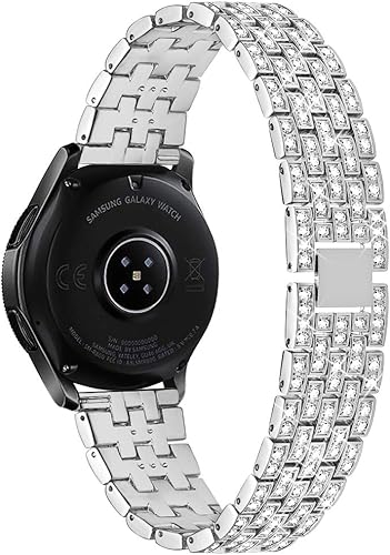 Miniatura 3 de Dsytom Compatible con Samsung Galaxy Watch de 1.654 pulgadas para mujer + bisel, 0.787 pulgadas (0.787 in) y anillo bisel, correa de diamante para