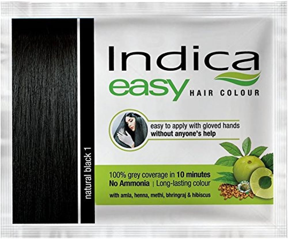 10 Pc Easy10 Minutes Herbal Hair Color Shampoo Base Natural Black Herbs