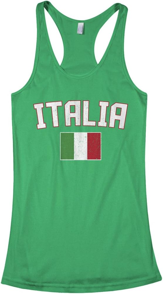 Threadrock Women's Italia Flag Racerback Tank Top