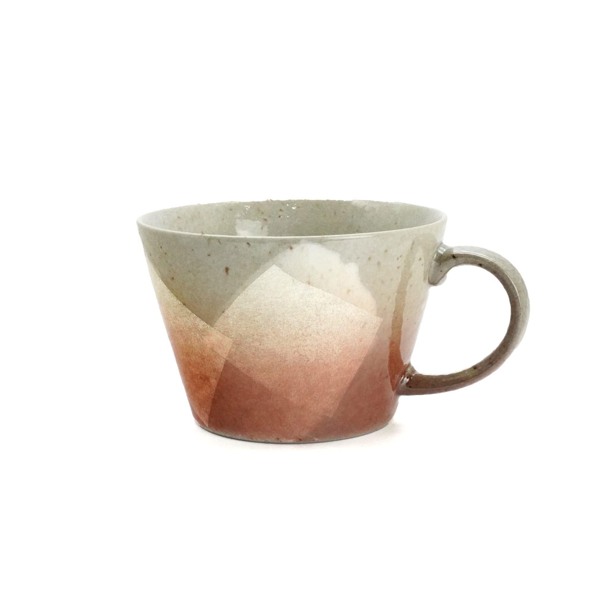 北山堂 Japanese Soup Mag Cup, silver foil Red, Kutani Yaki (Ware) Pottery, Great Gift φ:4.3in H:2.7in (Capacity 200cc, 6.7Oz)