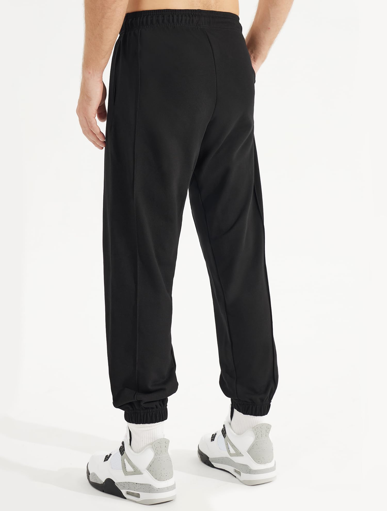Pantaloni sportivi leggeri da uomo, vestibilità larga, con tasche profonde, per allenamento, basket, allenamento