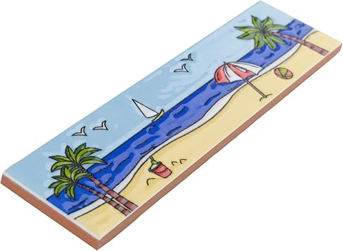 Captain Fishie 2 x 7-7/8 Ceramic Decor Tile Wall Trim