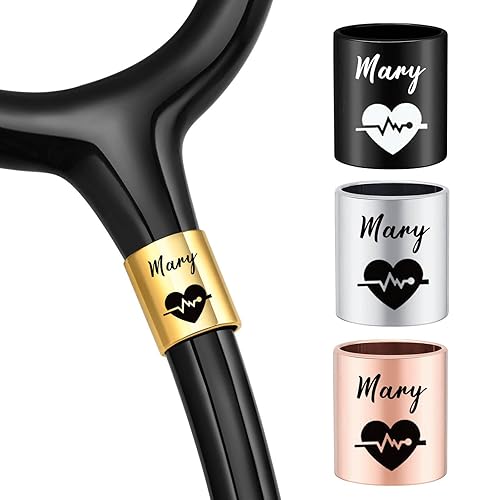 Dijes de etiqueta de nombre de estetoscopio personalizados para enfermeras, accesorios de etiqueta de identificación de estetoscopio grabados de