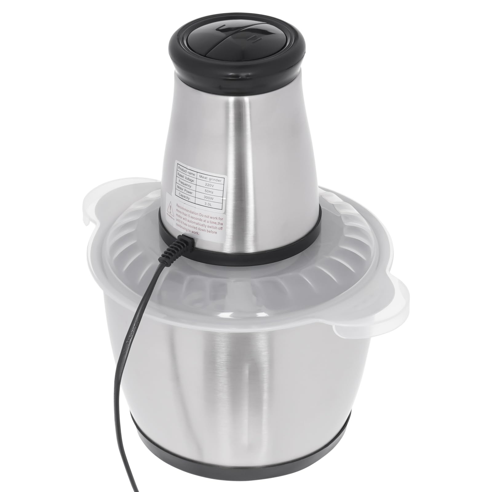 Picadora de carne eléctrica de acero inoxidable, 300 W, 3 L, 10000 rpm, picadora eléctrica
