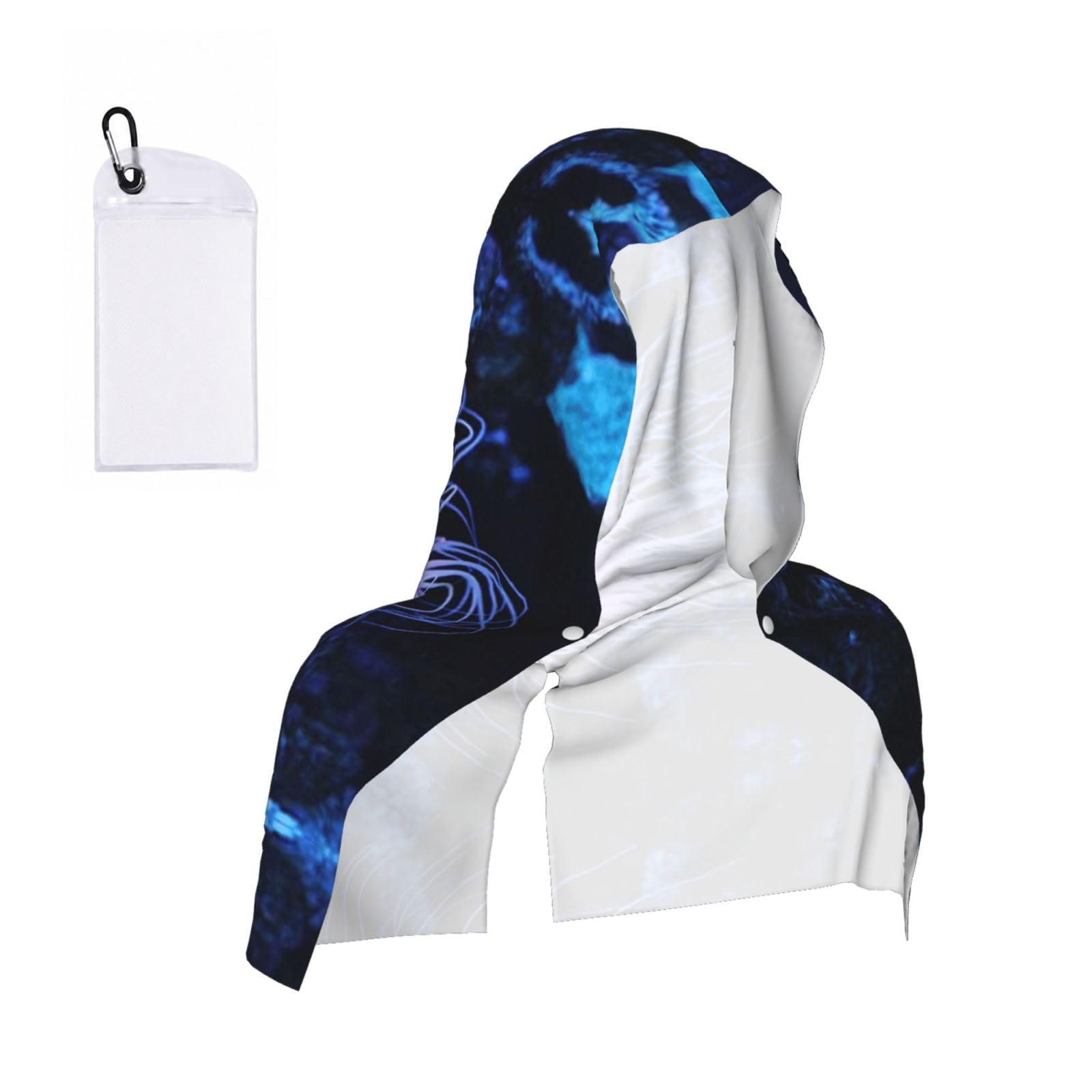 SATUSA Sea Anemone Print Cooling Hoodie Towel, Cooling Towels For Neck And Face, Quick Drying Absorbent Cooling Head Towel Beach Camping Gym Construction(2pcs)