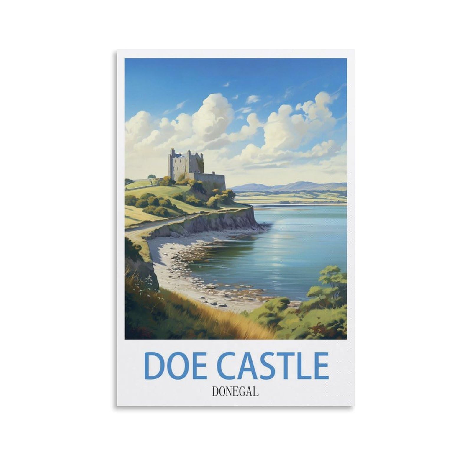 EZMLFA 5D Diamond Art Kits for Beginner,Doe Castle Donegal,Beginners,DIY Full Round Drill Diamond Dot Gem Art Kits for Adults,Crafts for Decor 50x60cm