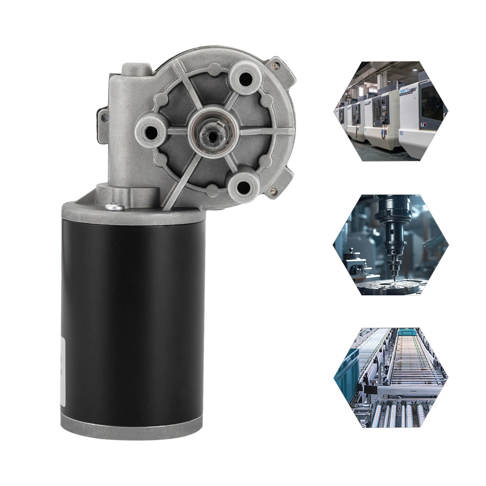 24V DC Getriebemotor 80W Scheibenwischermotor Hohen Drehmoment Elektrischer Synchroner Zahnrad mit Linkem Getriebe für Torantrieb Fenster für Automatisch Tür Garage-Tisch Frontscheibe Linke