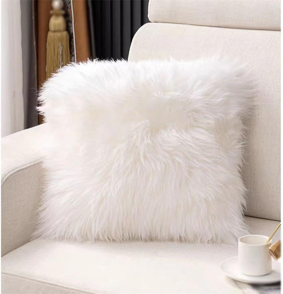 HBJWOV Nordic Plush Sofa Pillow Bedroom Headboard Cushion Back Imitation Case(D)