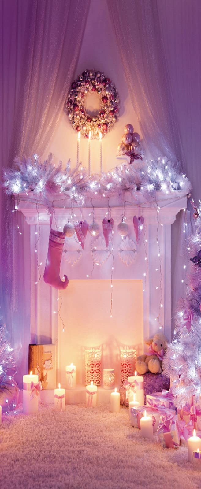 Sticker porte 3D Noël pour créer une ambiance chaleureuse de salon