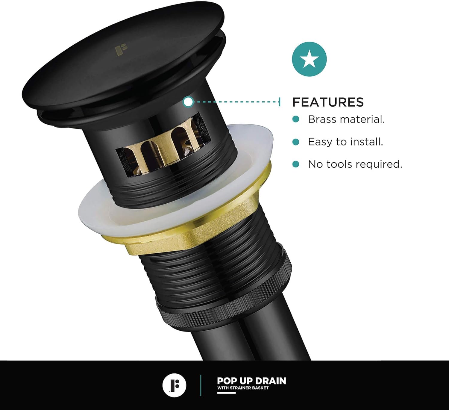 Matte Black Solid Brass Single Hole Bathroom Faucet