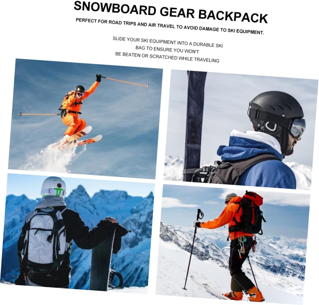 BESPORTBLE Snowboard Bag Lightweight Snowboard Protection Cover Ski Gear Backpack Sturdy Storage Case for Travel