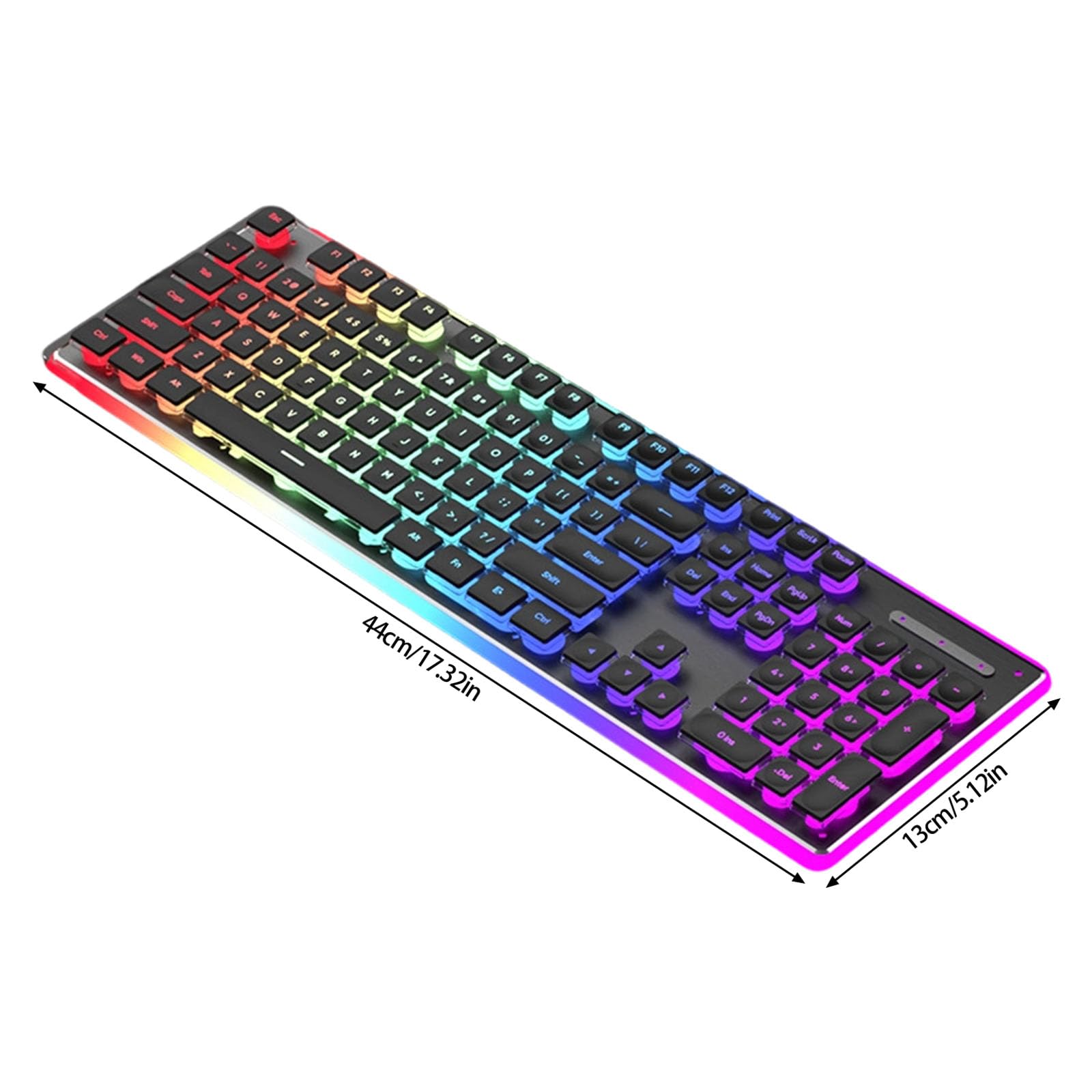 Tastiere da gioco Silenti Meccanici Connessione USB 104Key RGB Illuminato Impermeabile per Laptop Tastiere Colorate