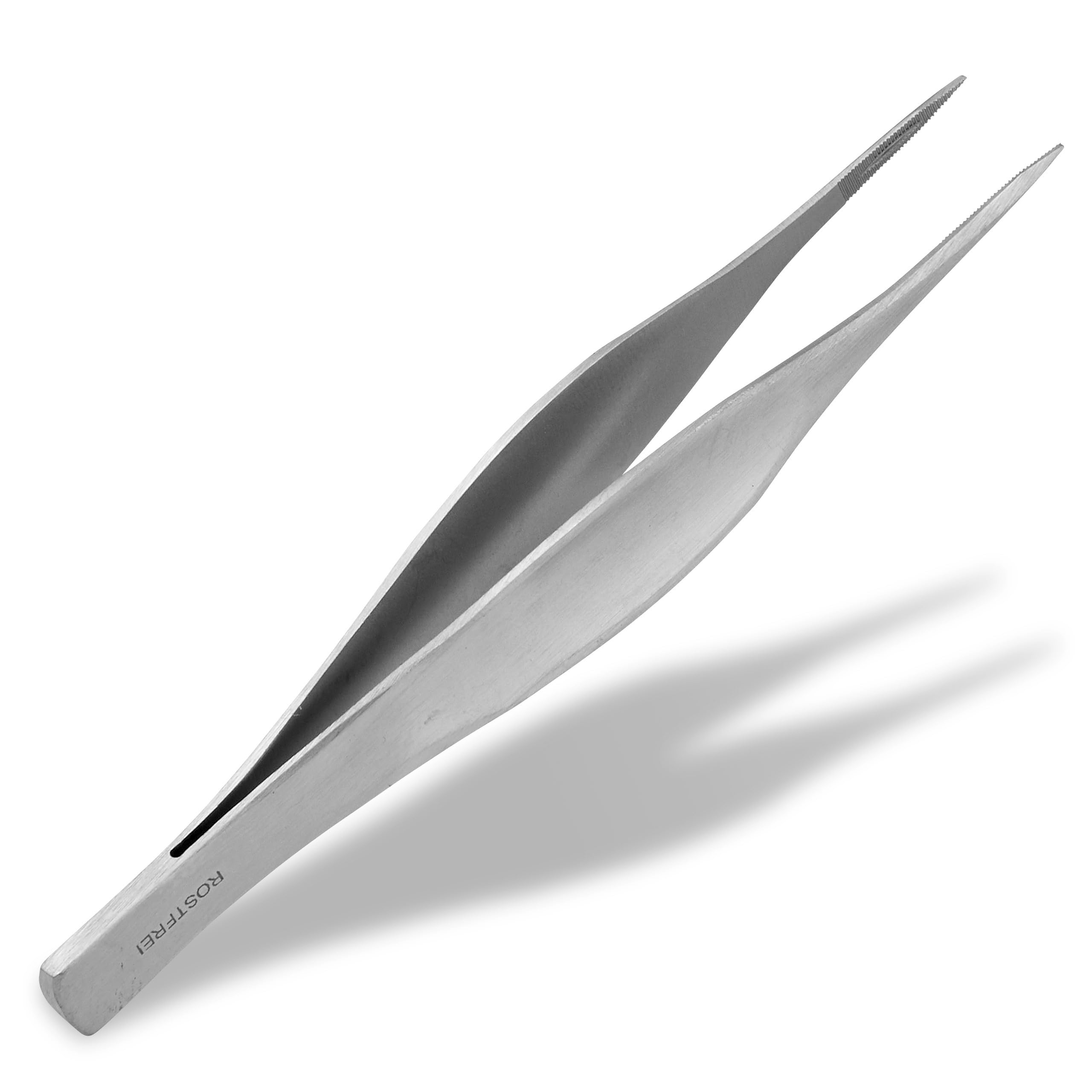 Shehadeh Silver - Splinter Tweezers - Tweezers For Splitters - First Aid Tweezers - Coarse And Grooved Tip