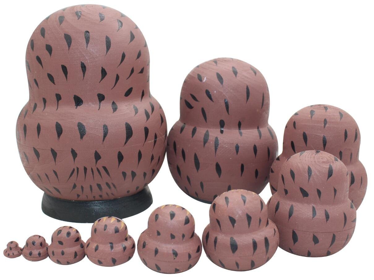 Winterworm 1 Lot de 10 pcs Cute Owl Thème Animal en Bois empilage gigogne Crèche de Noël Faite à la Main poupée Russe Enfant Cadeau Jouet