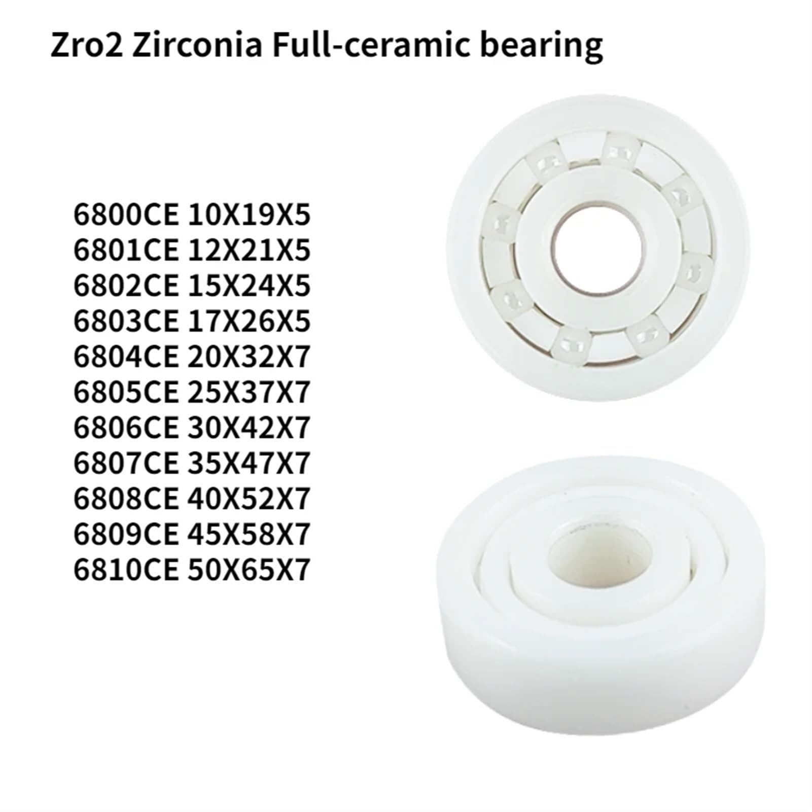 Rollenlager, Rillenkugellager 2PCS wasserdichtes Zirkonoxid-Keramiklager Dünnwandige Rillenkugel 6800 6801 6802 6803 6804 6805 6806 6807 6808 6809CE(6805CE 25X37X7)