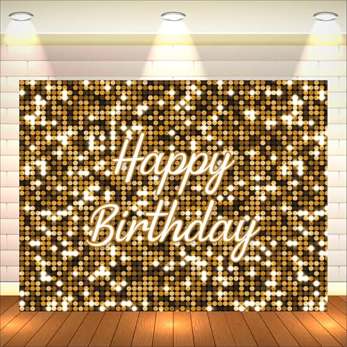 Golden Theme Backdrop | Backdrop for Birthday Decoration | Happy ...