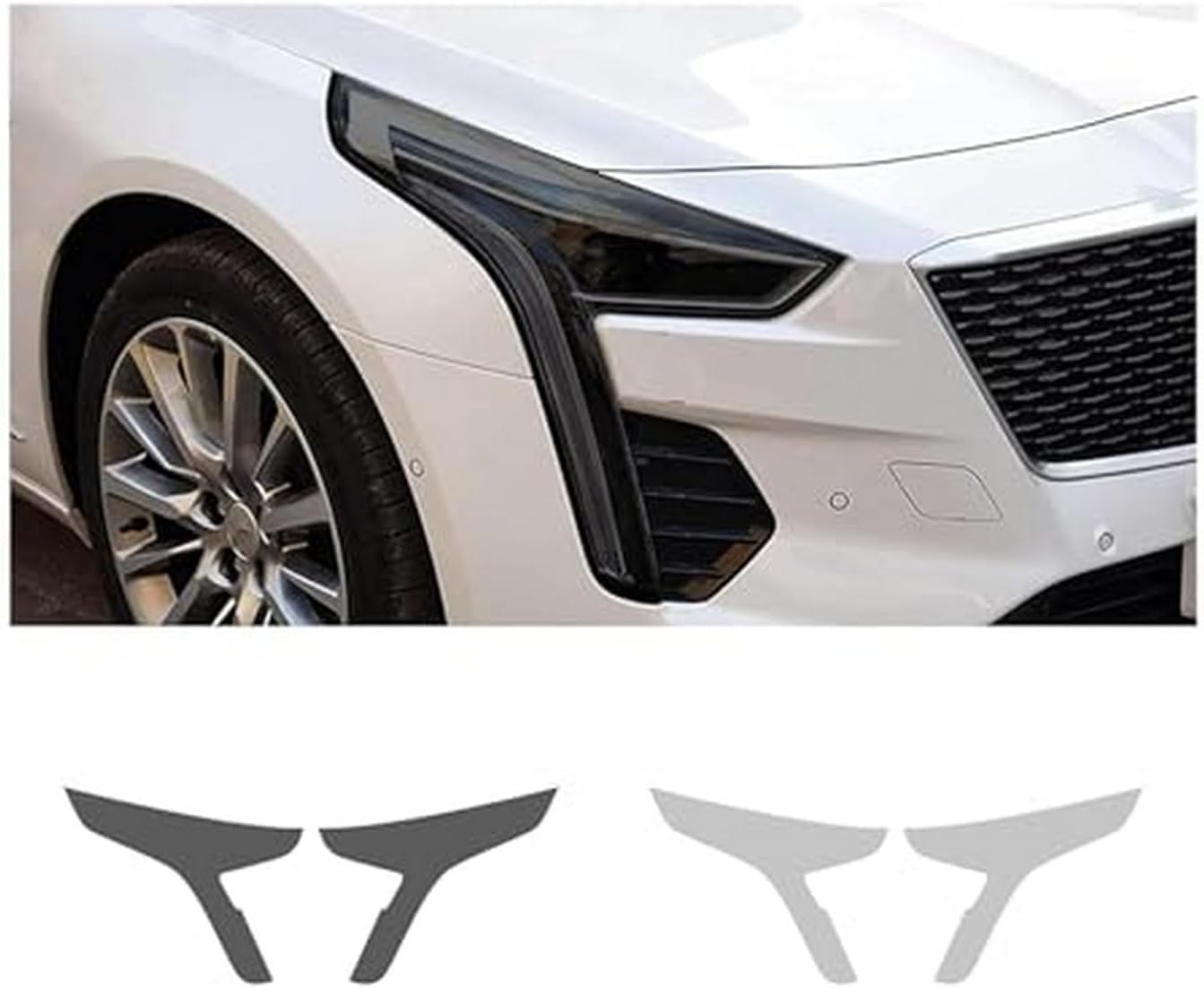 Car Headlight Protective Film Car Headlight Film for Cadillac Ct6 2016-2021 Headlamp Transparent Black TPU Sticker