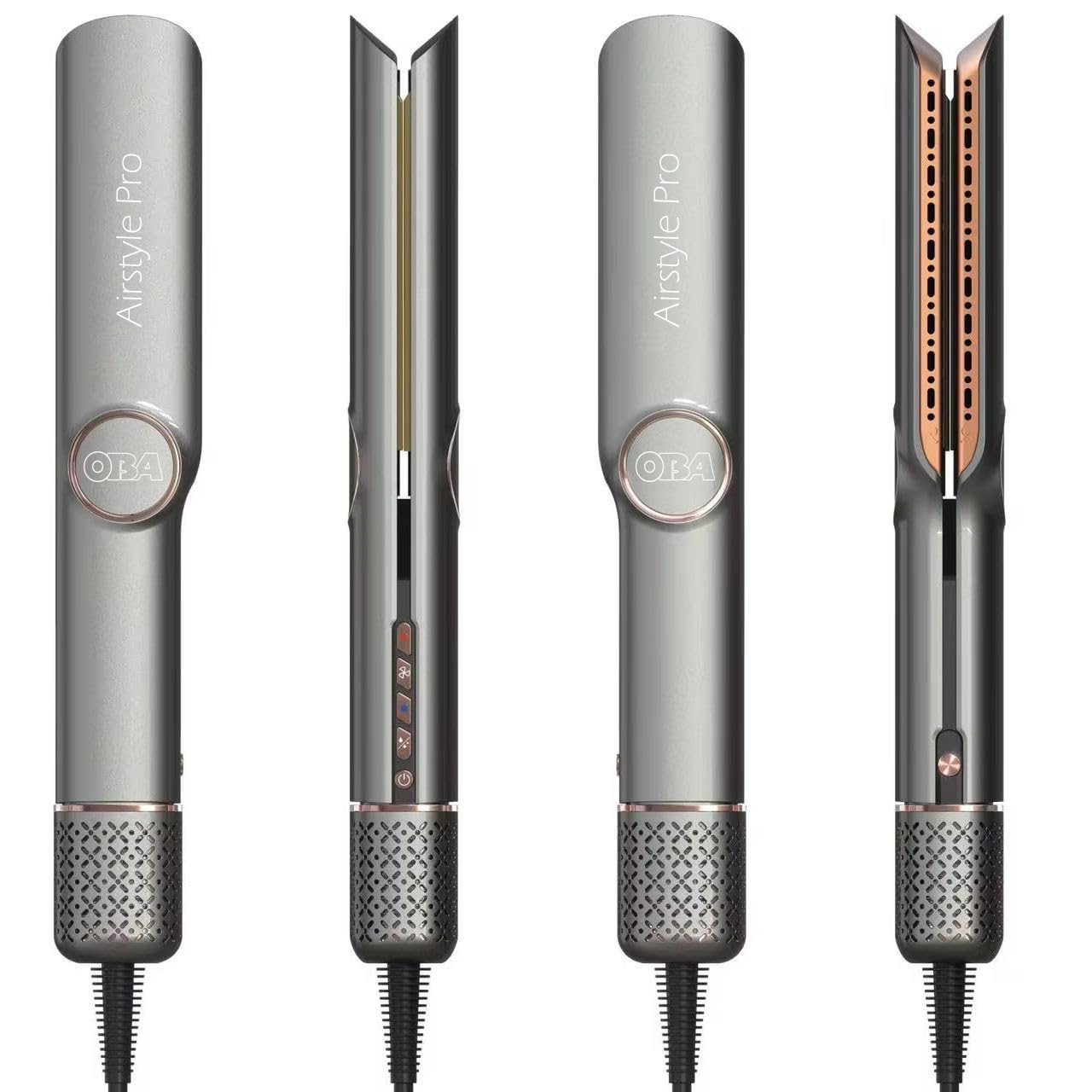 OBA Airstyle Pro Piastra ad Aria Calda Professionale Wet & Dry, Asciugacapelli e Styler 2 in 1, 1400W, Tecnologia Brushless, Nero, automatica con flusso controllato