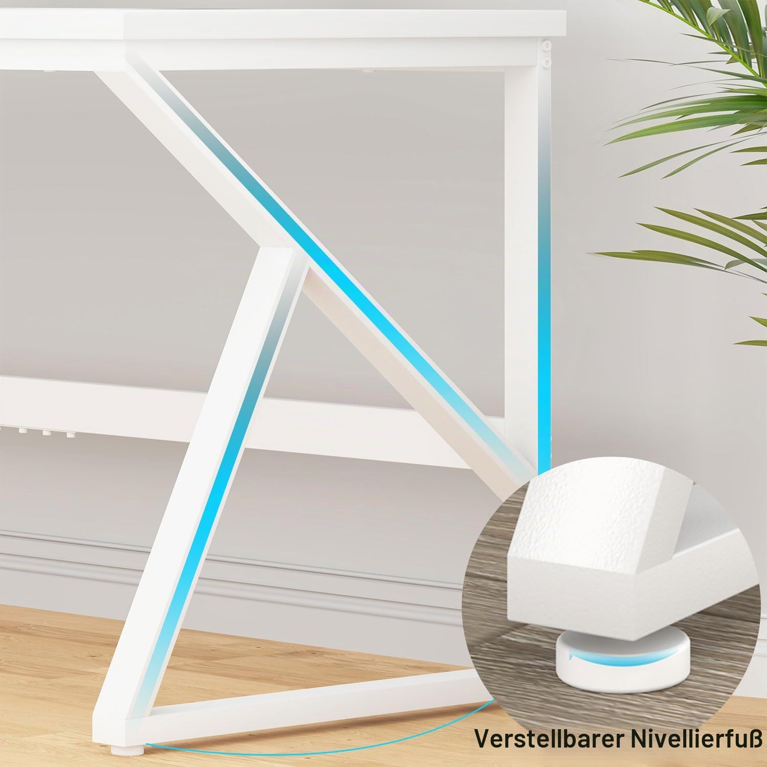 IBF Großschreibtisch 180cm Weiß,Tisch Holz-Metall Gaming Homeoffice | 180cm 2-Personen Schreibtisch Holz-Metall mit großer Platte für Monitore, geeignet für Gaming, Studium & Homeoffice