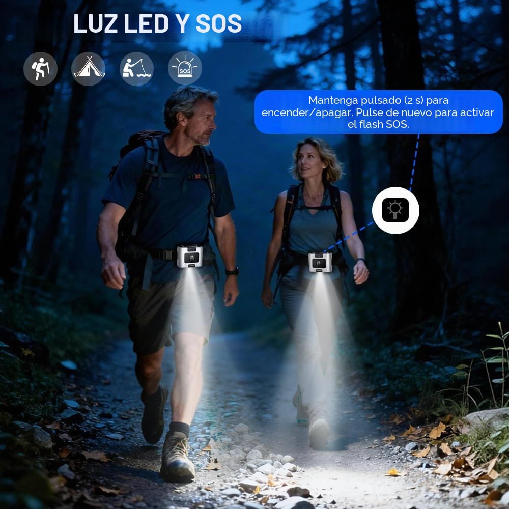 Cazokasi 2026 Ventilador de clip de cintura recargable de 20000 mAh Ventilador portátil para el cuerpo Ventilador personal potente de hasta 40H Ventilador de enfriamiento y prevención de golpes de