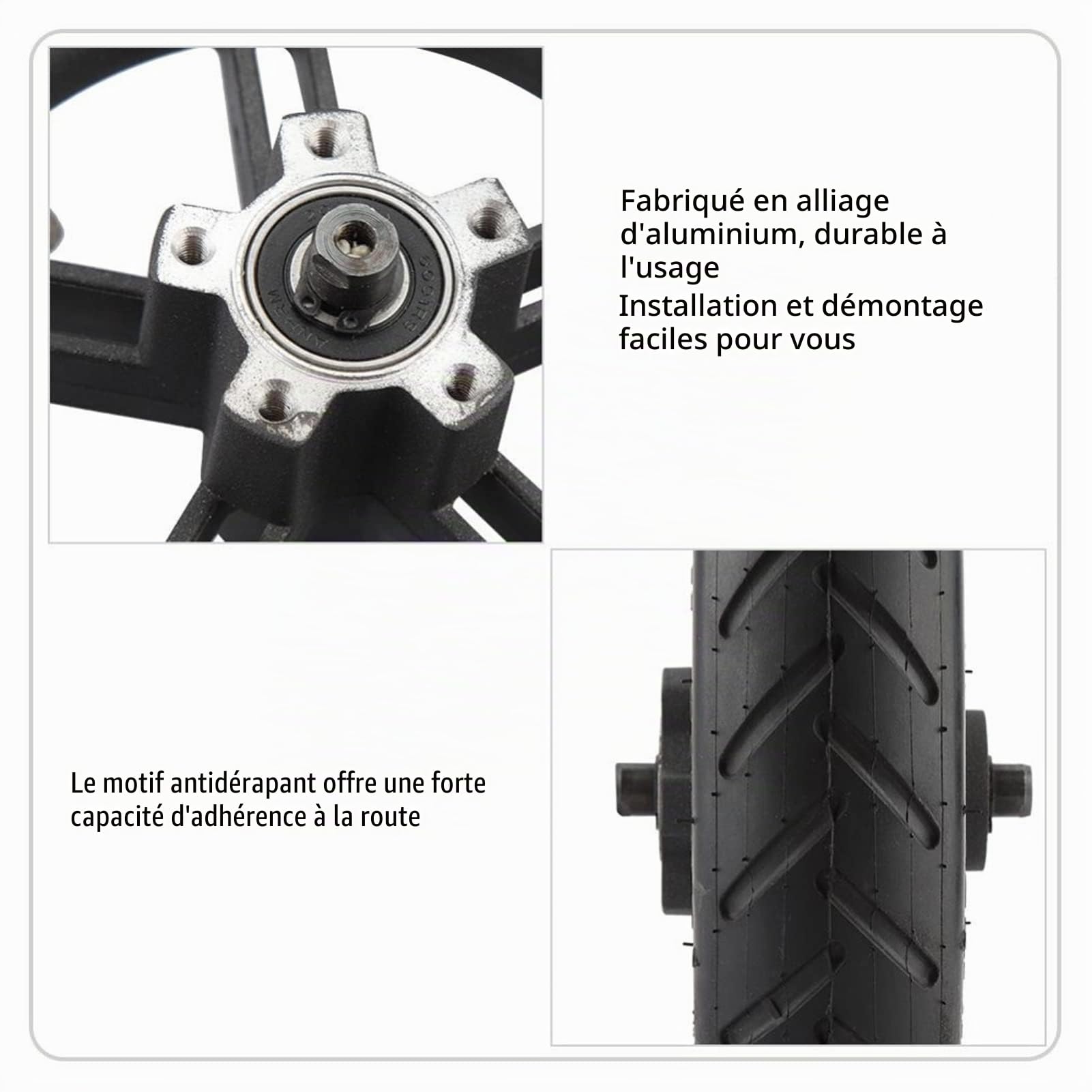 BuyWeek Roue Arrière de Trottinette Électrique pour Xiaomi M365 PRO/M365 PRO 2, Pneu Gonflable de Roues Arrière de Scooter Électrique de 8,5 Pouces avec Chambre à Air