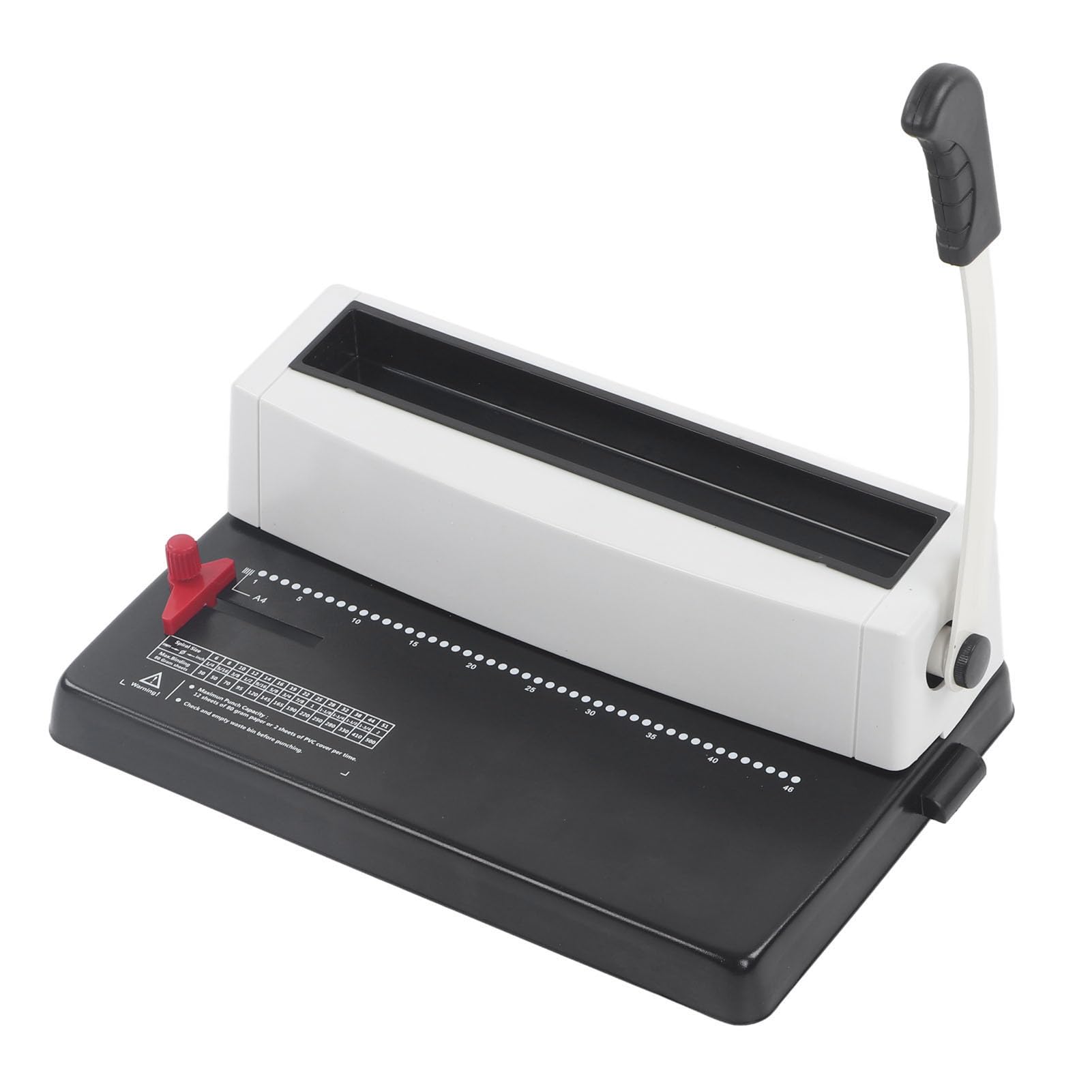 FTVOGUE Machine à Relier à Bobines en Spirale, Machine à Livres Manuelle en Acier Inoxydable pour Format de Lettre A4 A5, capacité de Perforation de 12 Feuilles avec 46 Trous