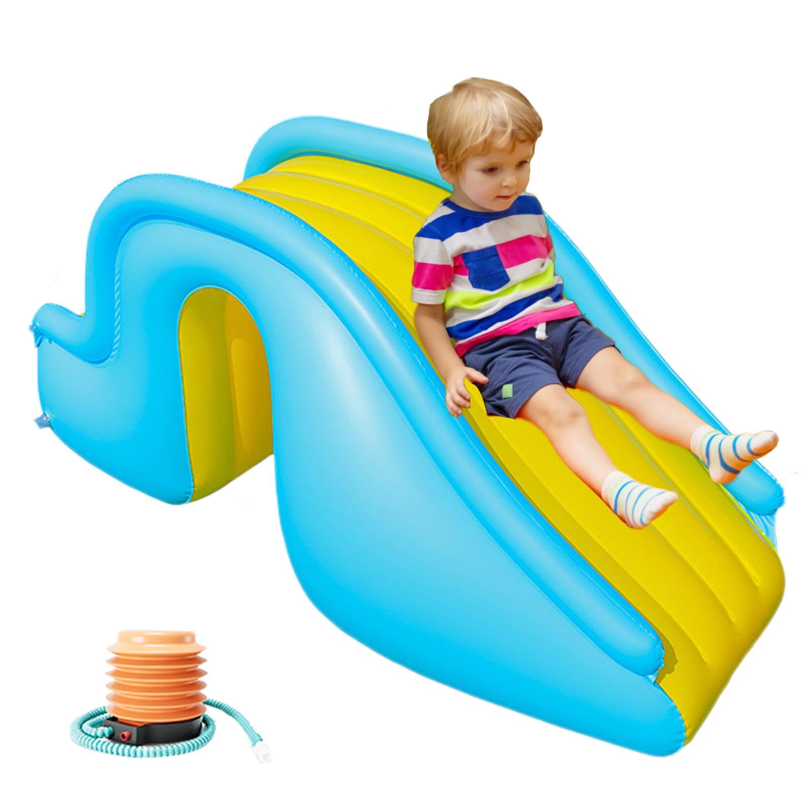 Tobogán Inflable para Piscina | Tobogán acuático Inflable para Piscina,Tobogán Inflable para niños,Tobogán Inflable ensanchado con Bomba de pie para el hogar, jardín,Divertidos Juguetes acuáticos