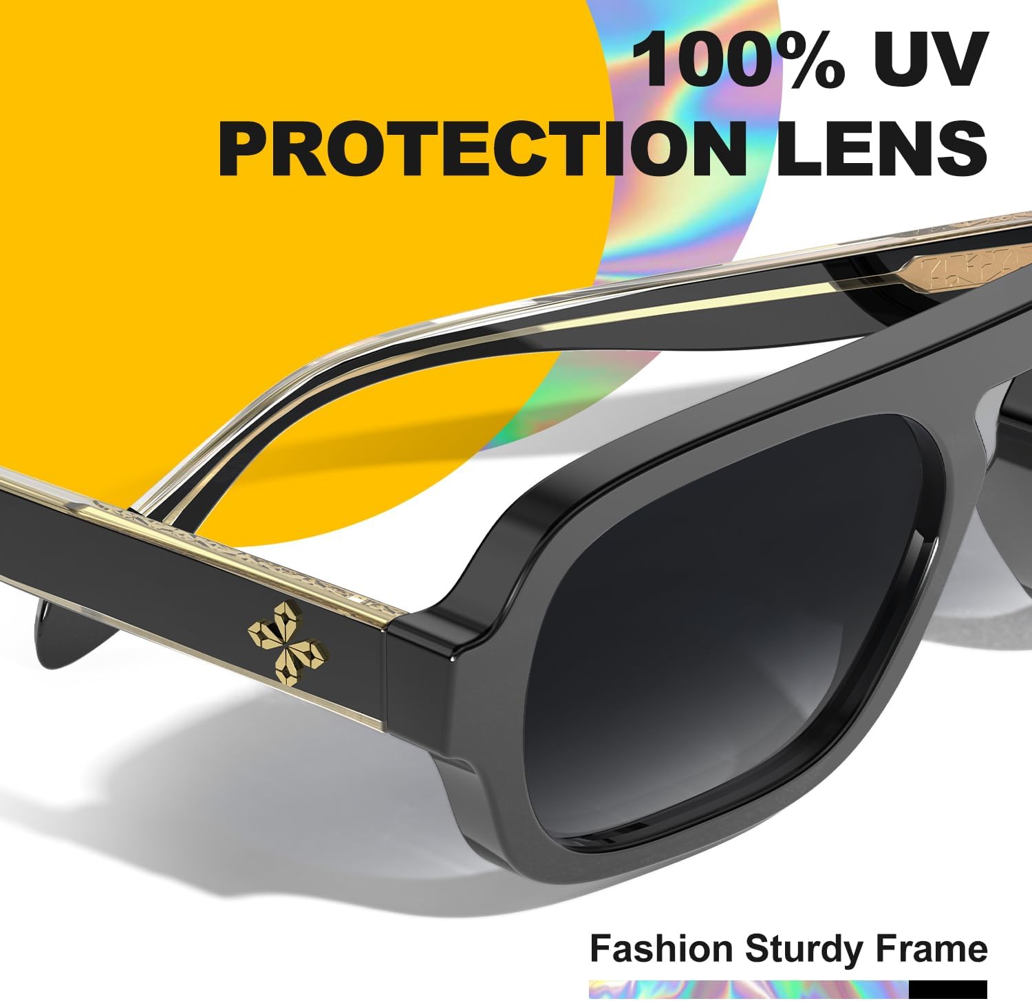 VISOONE Aviator Trendy Sunglasses for Women Men 70s Flat Top Large Retro Fashion Shades Jane - Image 5