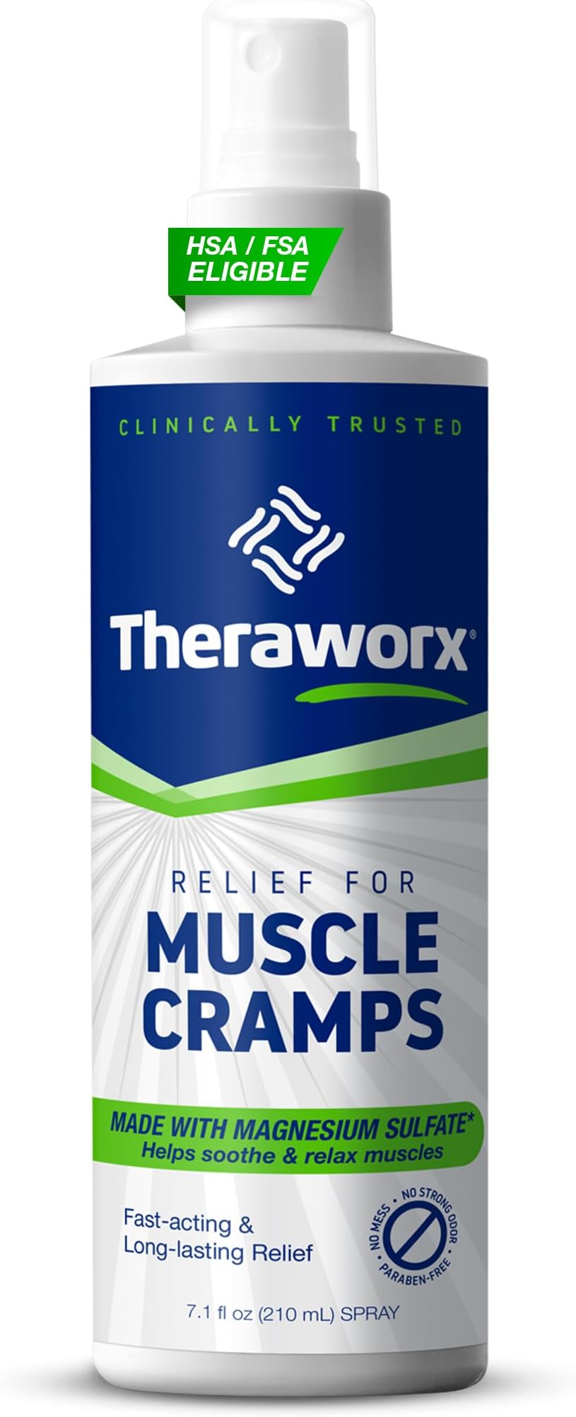 Relief Fast-Acting Spray for Leg Cramps, Foot Cramps and Muscle Soreness, 7.1oz.