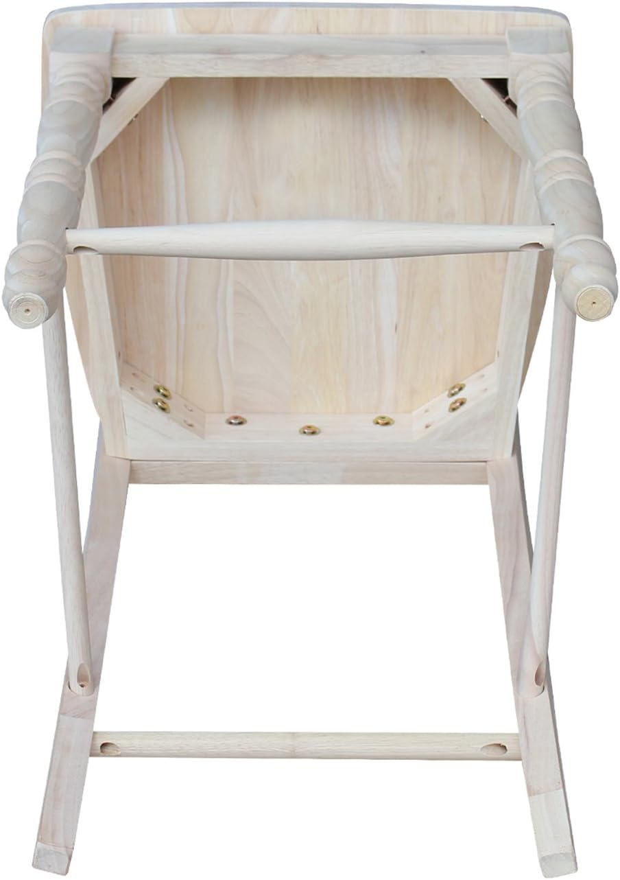 24" Unfinished Parawood Lattice Counter Height Barstool