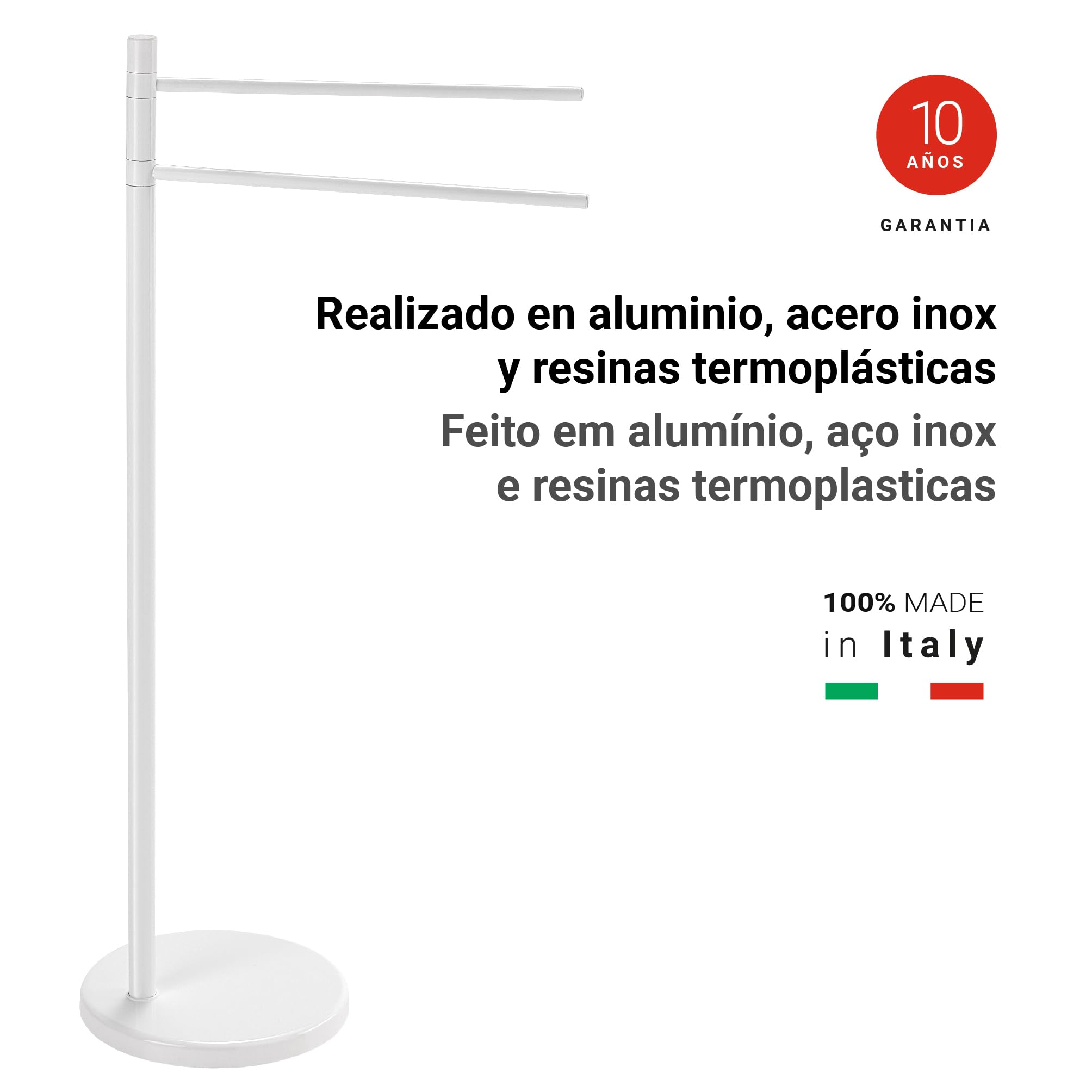 Gedy - Columna Portarrollo+Escobillero G-Mammolo Blanco (MM320200000)