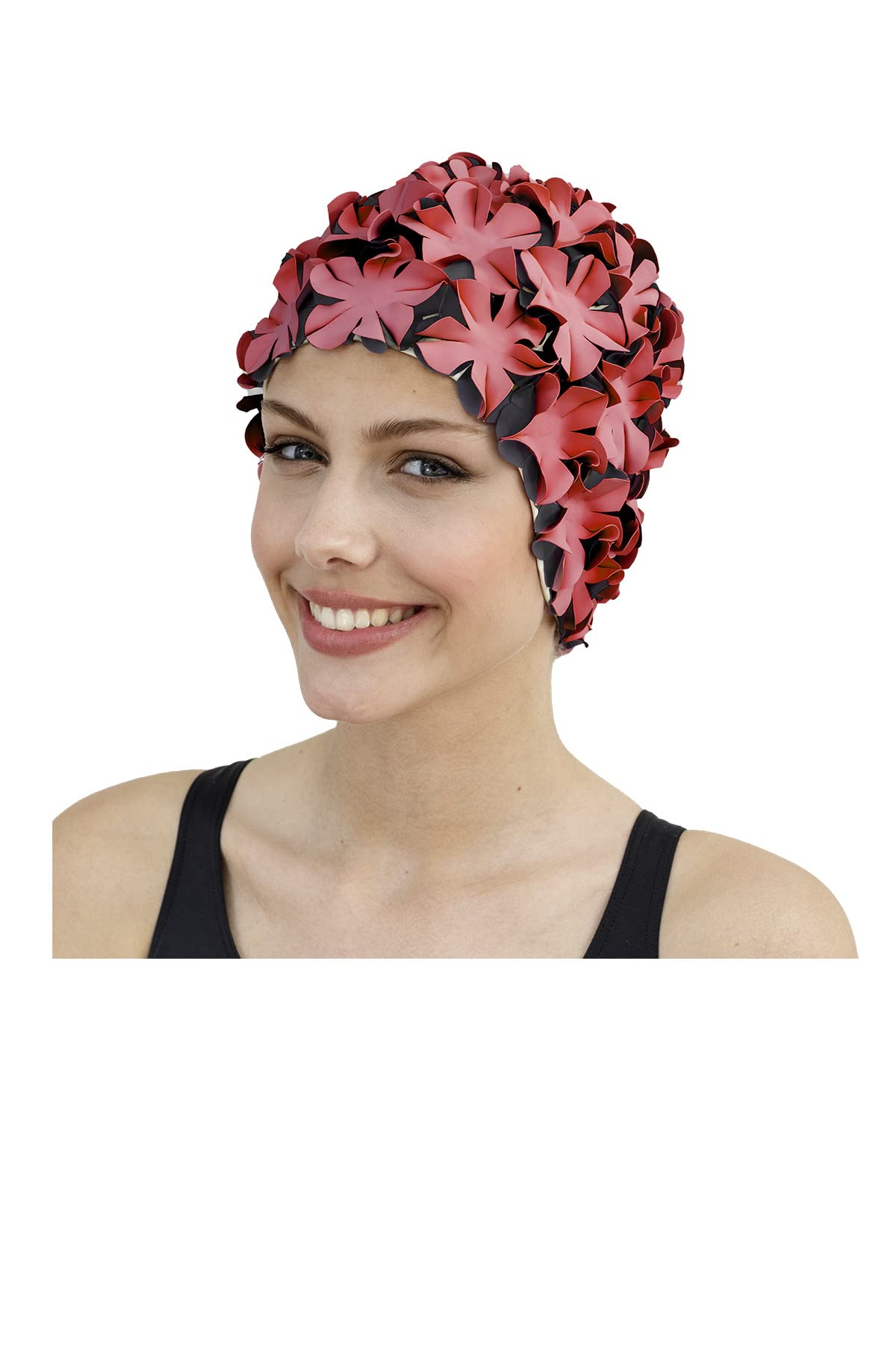 Fashy - Swim Cap - Flower Design - Red
