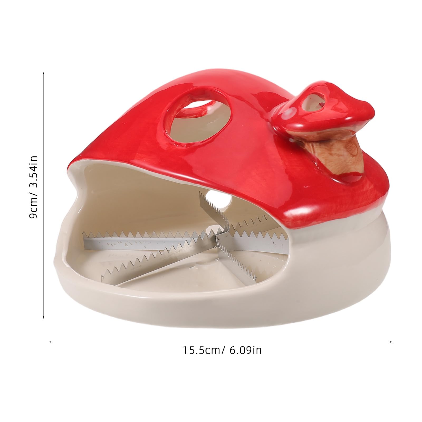 Yardenfun Porta Incienso Protector de Superficies en Forma de Hongo Rojo de Cerámica Acabado Vidriado y Recogedor de Residuos Adecuado para Estudio o Patio Exterior
