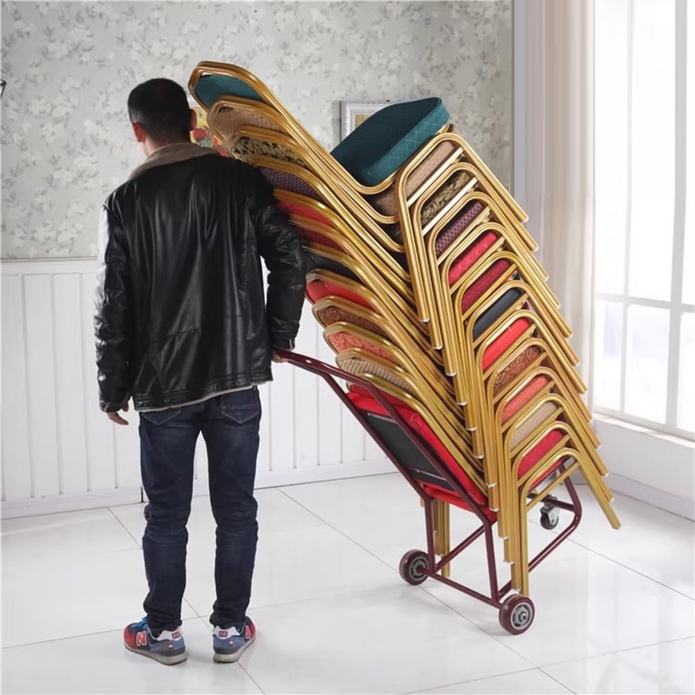 Carrito de transporte apilable con ruedas para un fácil movimiento y Sto - Perfecto para banquetes, eventos y catering - Diseño para un manejo sin esfuerzo