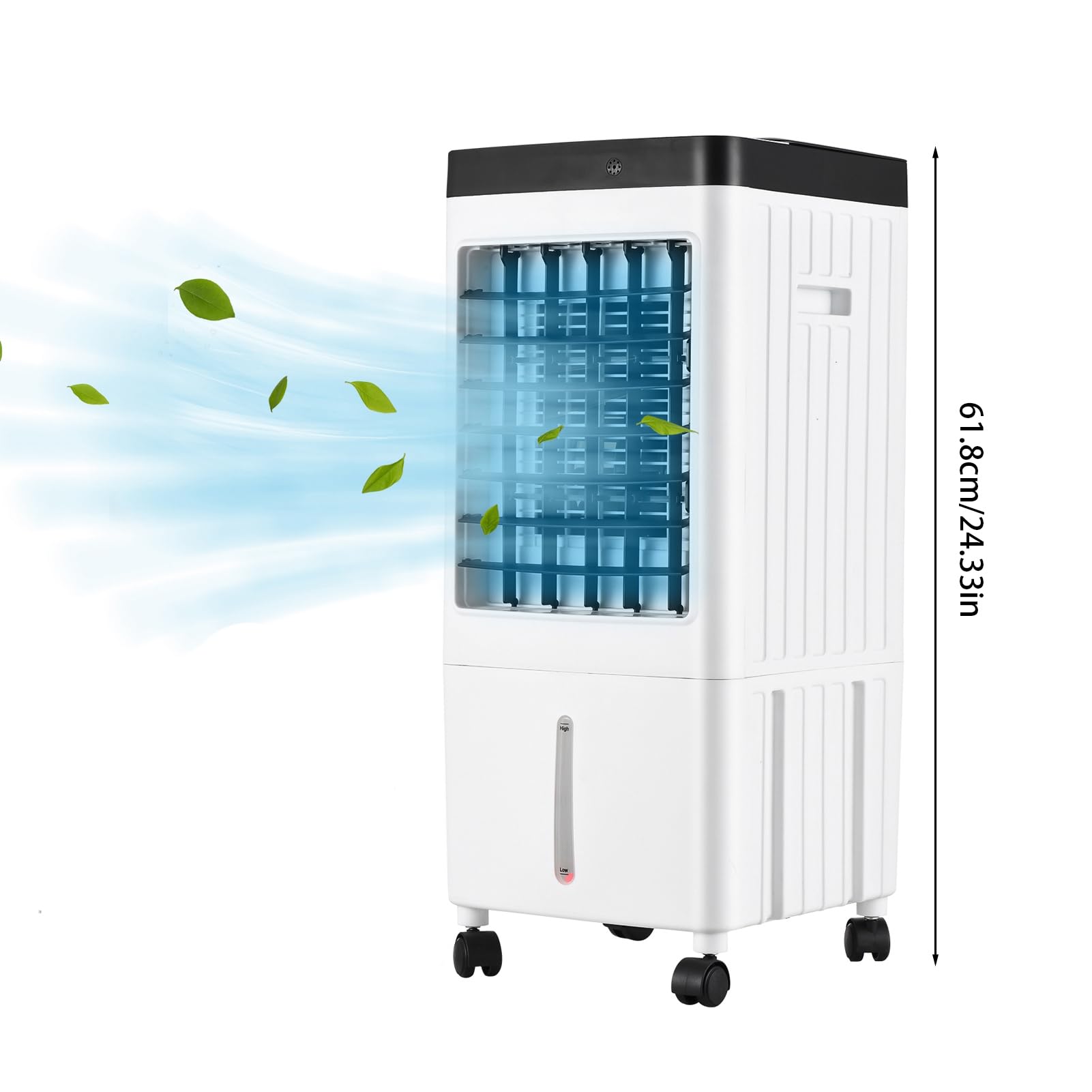 Aire acondicionado,HUIOP Ventilador de aire acondicionado portátil, enfriador evaporativo, máquina de enfriamiento de 3 velocidades con temporizador de 7,5 horas con Control remoto para habitación, ho