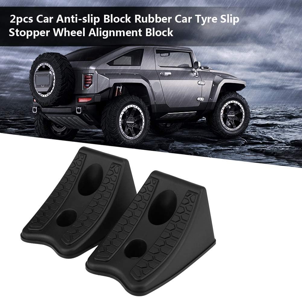 KIMISS 2PCS Car Tire Slip Stopper, for Vehicles, Anti-Slip Wheel Block with Plastic Material, Parking Alignment Chock for Stable Support