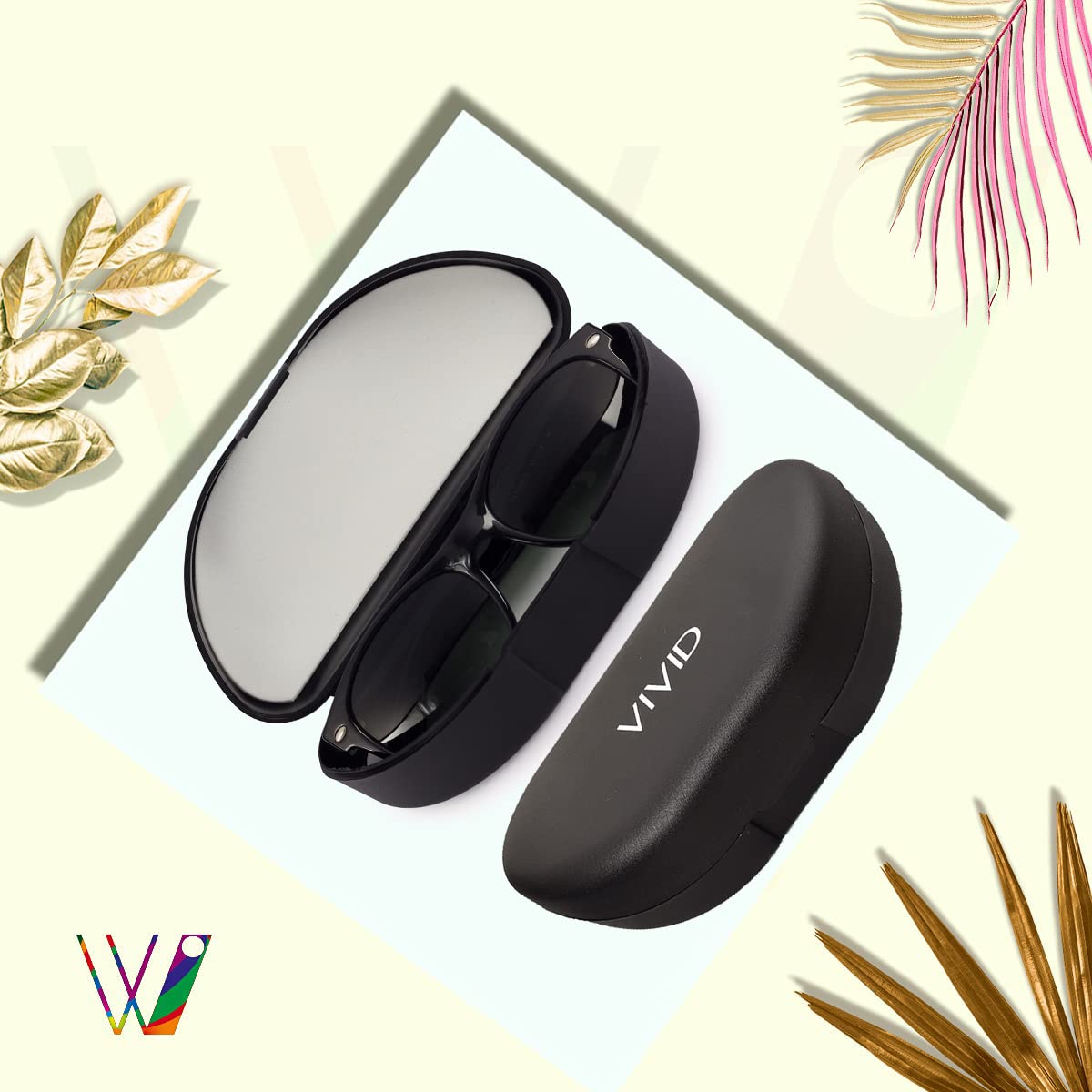 VIVID Vision Unisex Adult Lightweight Eyewear specs Case Cover | Protect Eye Glasses | Plastic | Sunglasses | Cases | Ap-227 | Black
