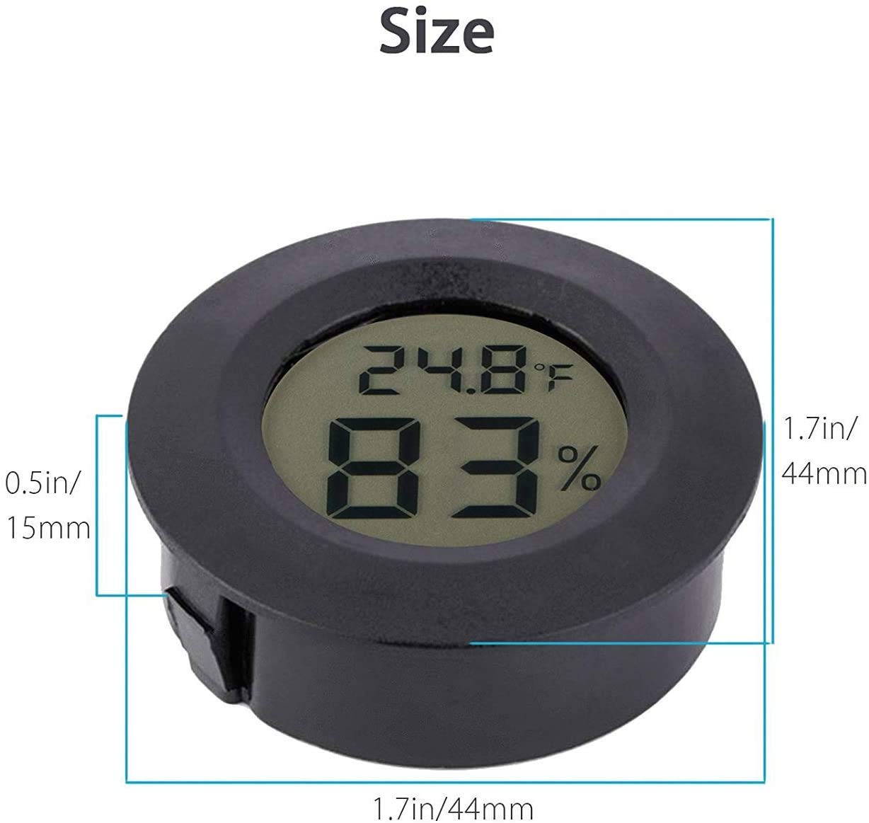 Mini Termometro Digitale LCD Misuratore di Umidità per Interni Esterni 2 PCS Nero
