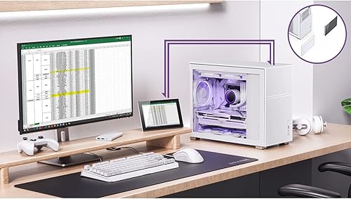 Miniatura 2 de JONSBO Carcasa para computadora D31 MESH SC blanca con pantalla, placa base M-ATXITXITXsoporte RTX 4090 (13.189-15.748 in) GPU 360280AIO, potencia