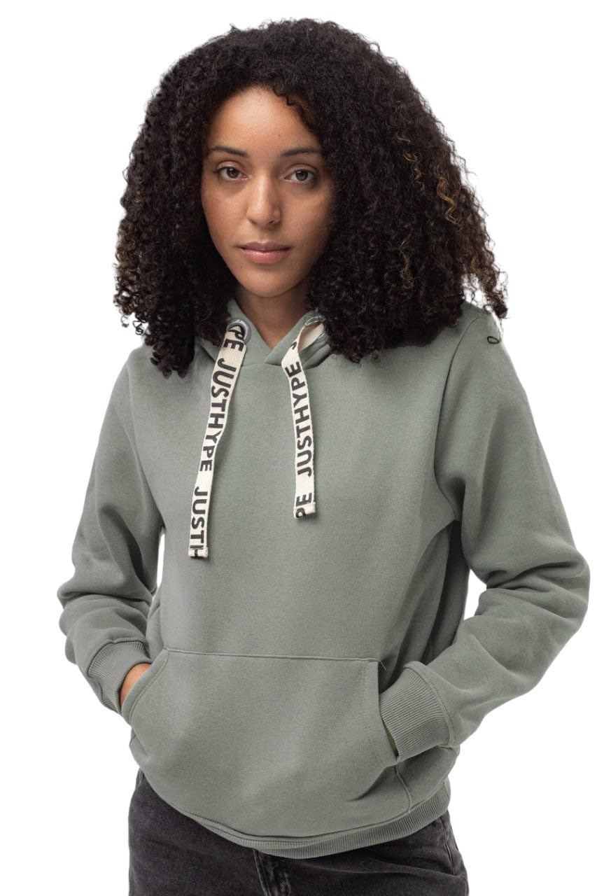 Hype Womens Green Drawstring Hooded Sweatshirt, Green, 6 UK