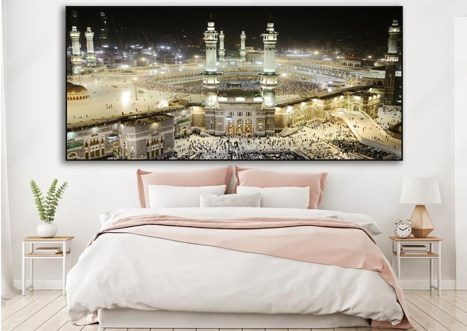 BP DESIGN SOLUTION Makka Madina Canvas Big Painting for Living Room | Bedroom | Drawing Room & Office Walls (Canvas Print, Painting, wallpainting, 48x24 inch) unframed canvas painting